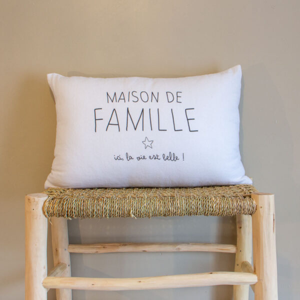 Coussin Maison de Famille blanc Sophie Janiere