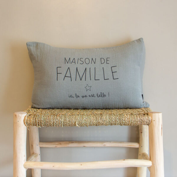 Coussin Maison de Famille eucalyptus Sophie Janiere