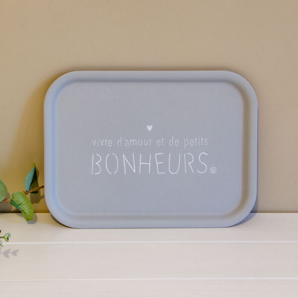 Plateau Petits Bonheurs Bleu Gris Clair Sophie Janiere