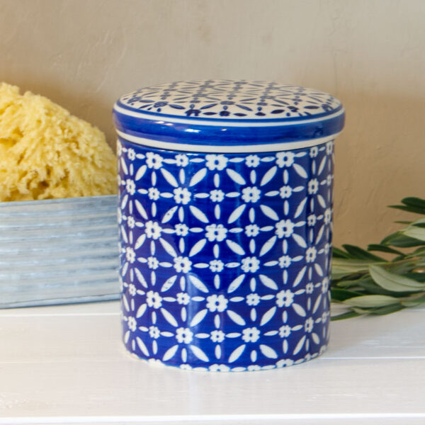 Pot a coton Ceramique Pattern Bleu Savonnerie de Nyons