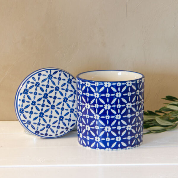 Pot a coton Ceramique Pattern Bleu Savonnerie de Nyons2