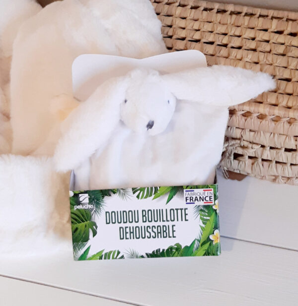 doudou bouillotte dehoussable lapin