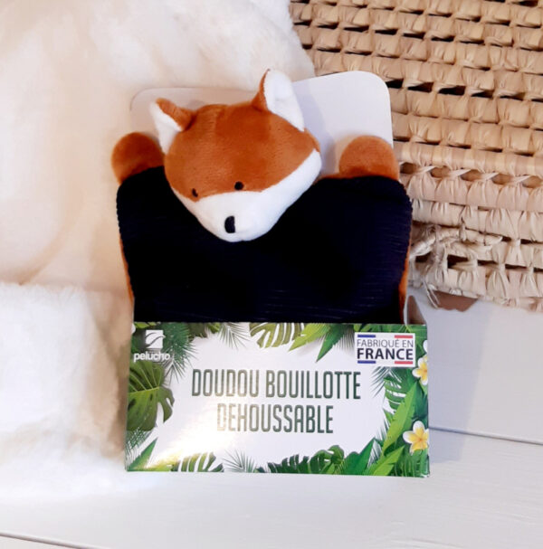 doudou bouillotte dehoussable renard