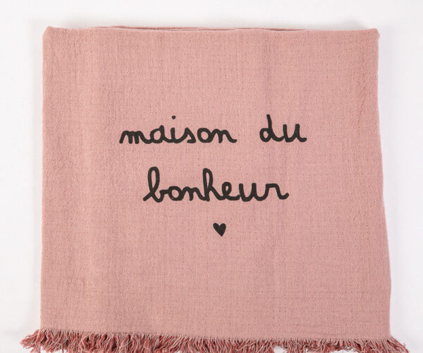 plaid bicolore maison du bonheur rose sophie janiere