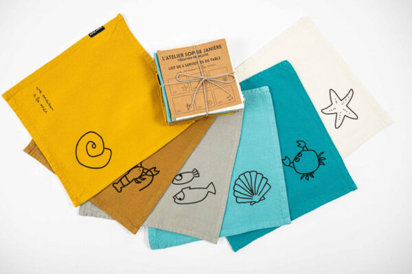 serviettes une maison a la mer sophie janiere