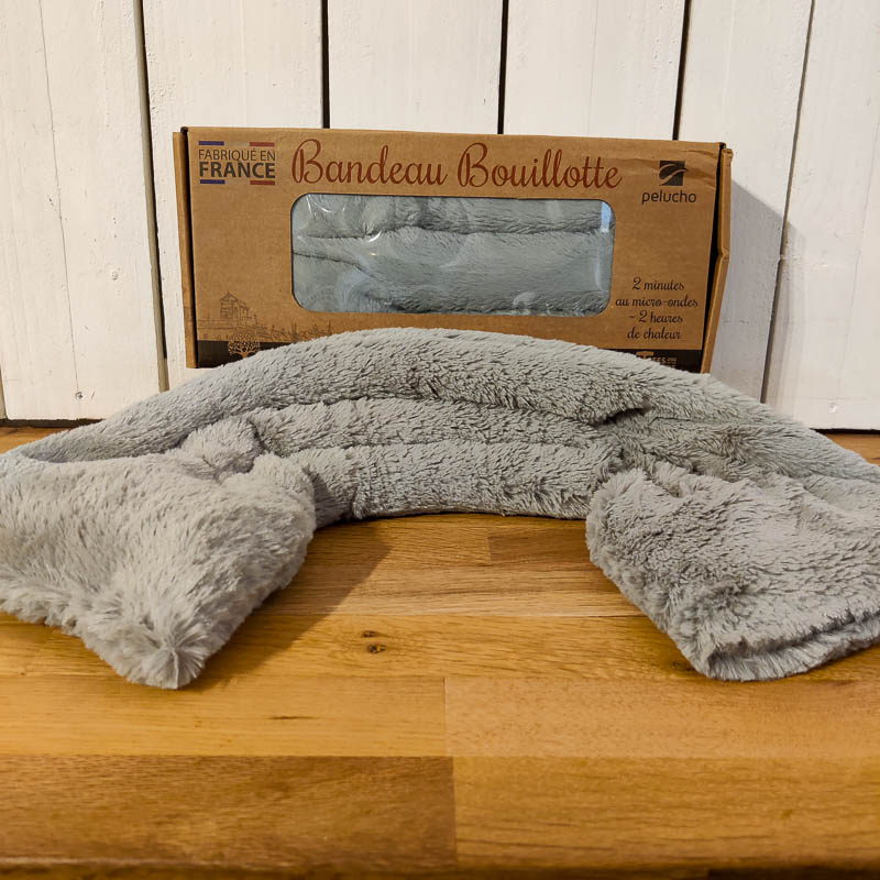 tour de cou chauffant gris pelucho