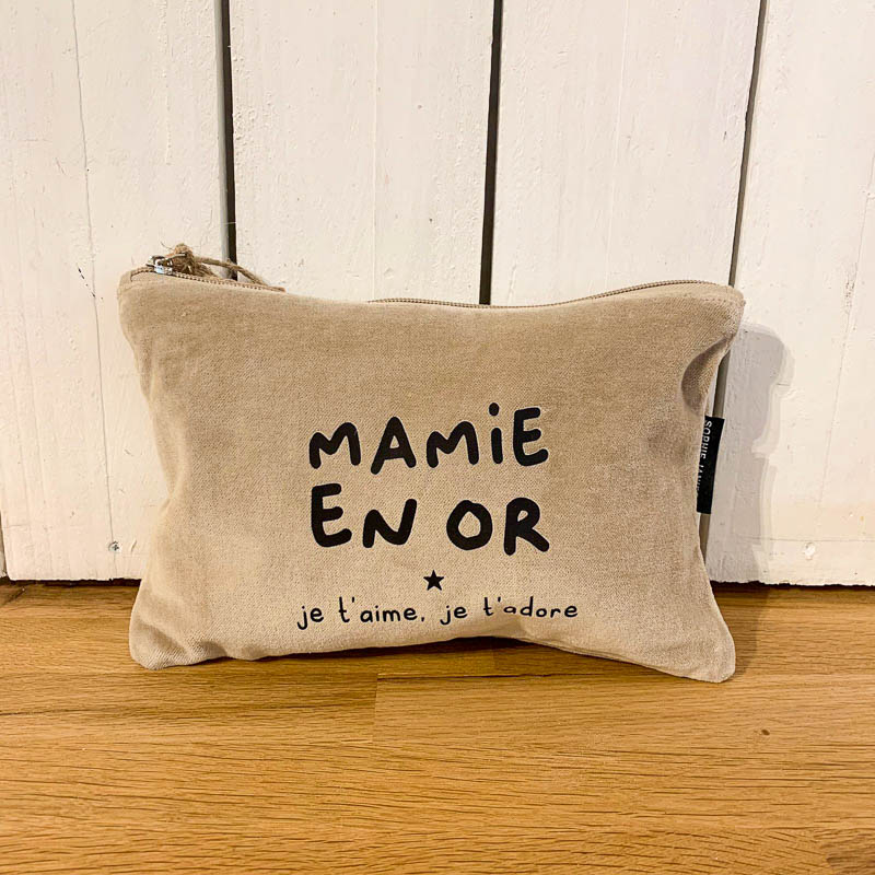 trousse plate velours mamie en or ficelle sophie janiere