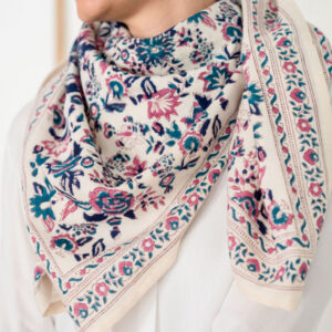 grand foulard indien goa myrtille