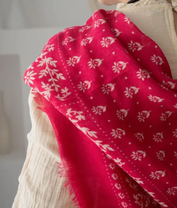 foulard en laine karma pink 2