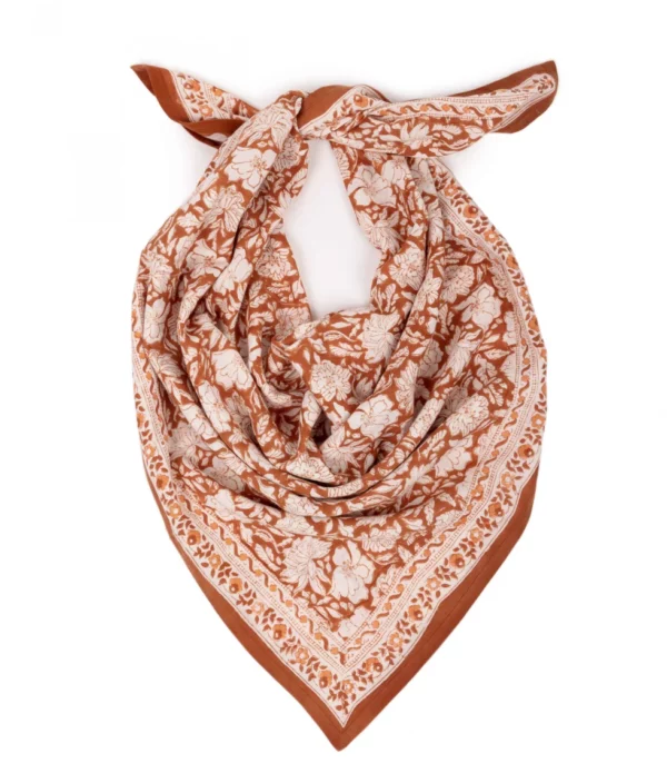 foulard fleuri indien salvador terracota bindi atelier