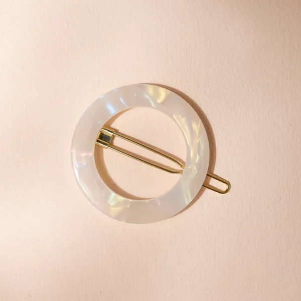 Barrette ronde en Nacre Bachca