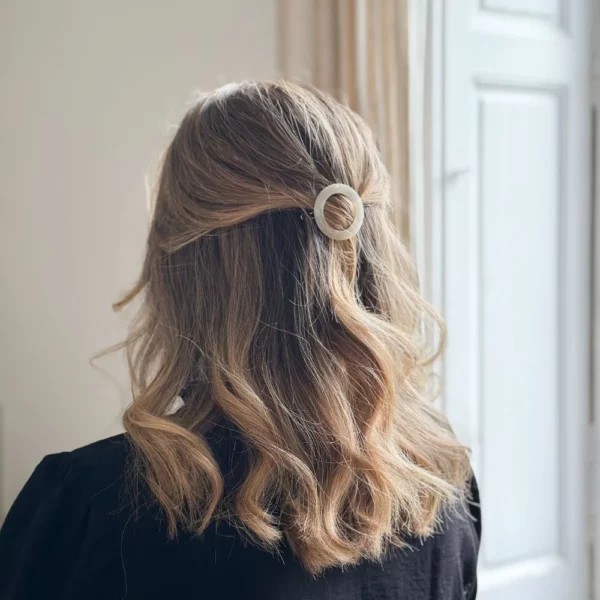 Barrette ronde en Nacre Bachca c