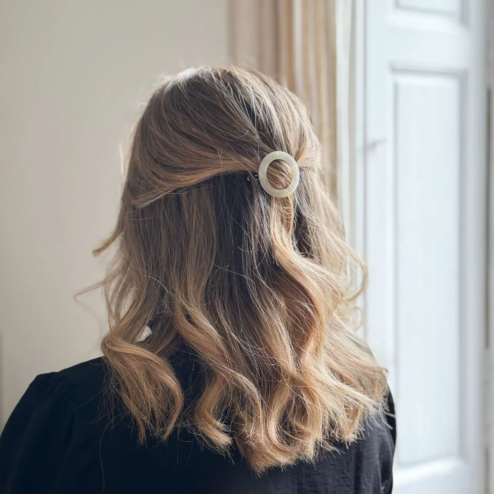 Barrette ronde en Nacre Bachca c