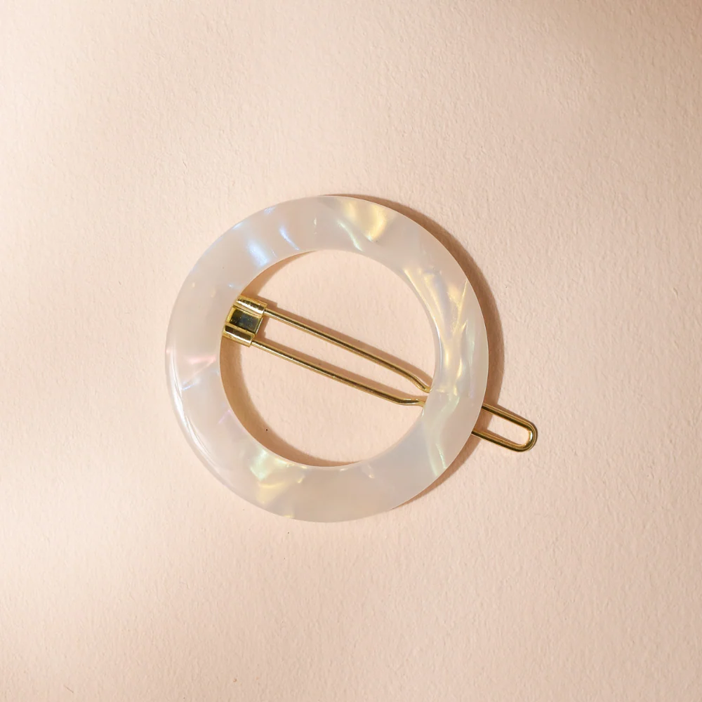 Barrette ronde en Nacre Bachca