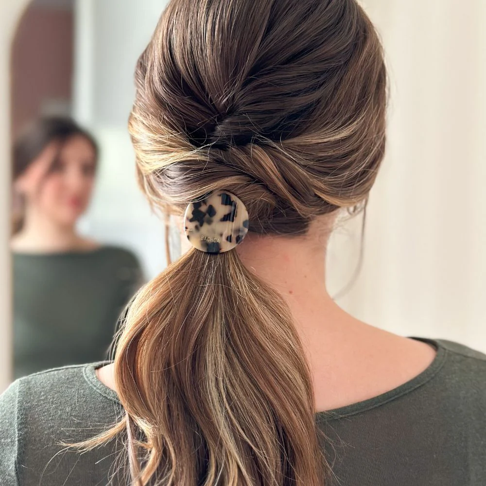 Élastique à cheveux avec plaque écaille Bachca b