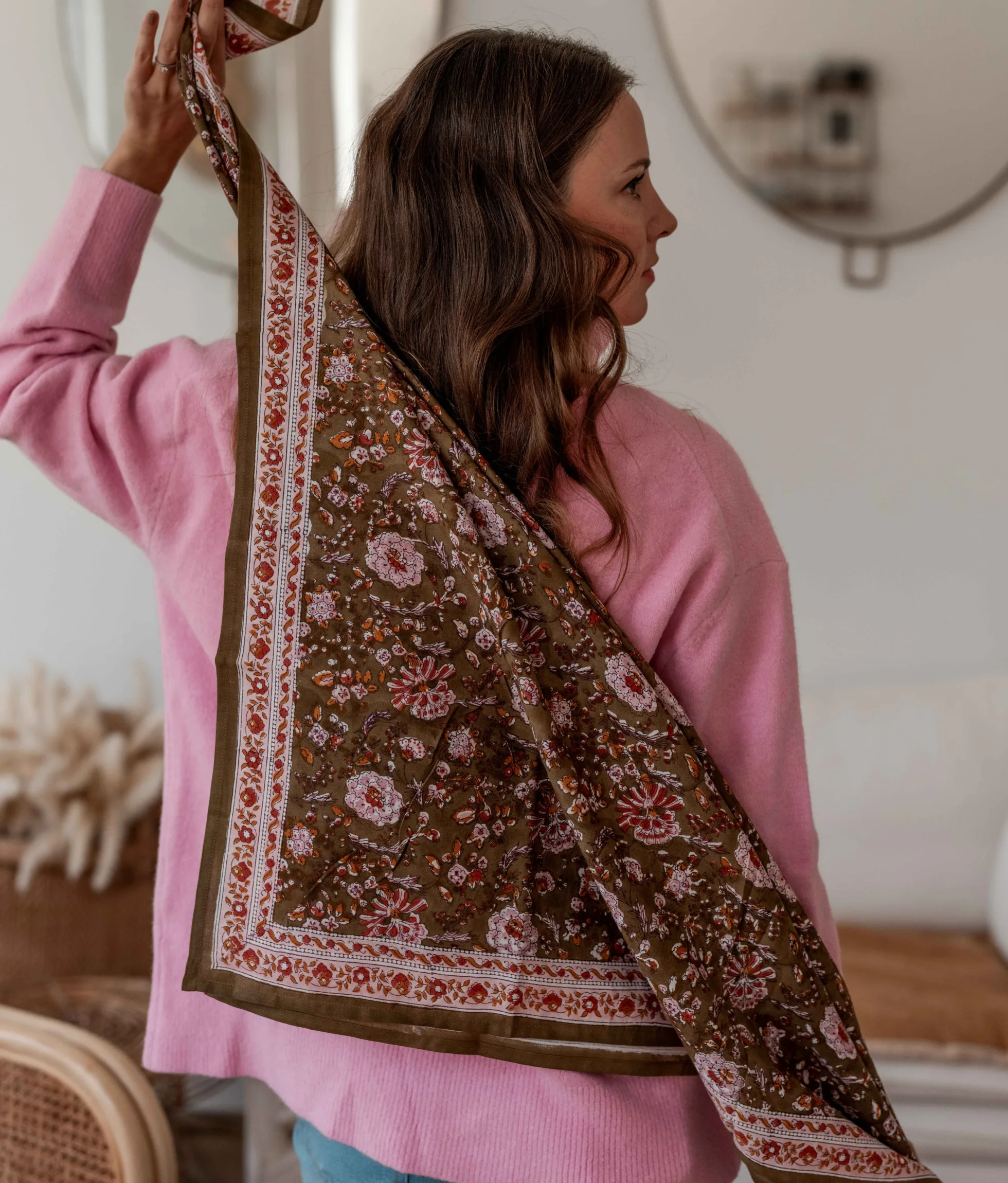 Grand foulard Bindi Atelier Kiala Biscuit Bindi Atelier b