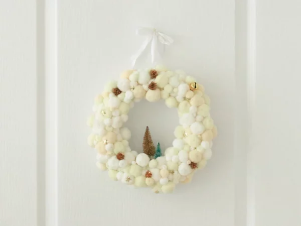 Kit couronne de Noël Blanc et beige La Petite Epicerie b