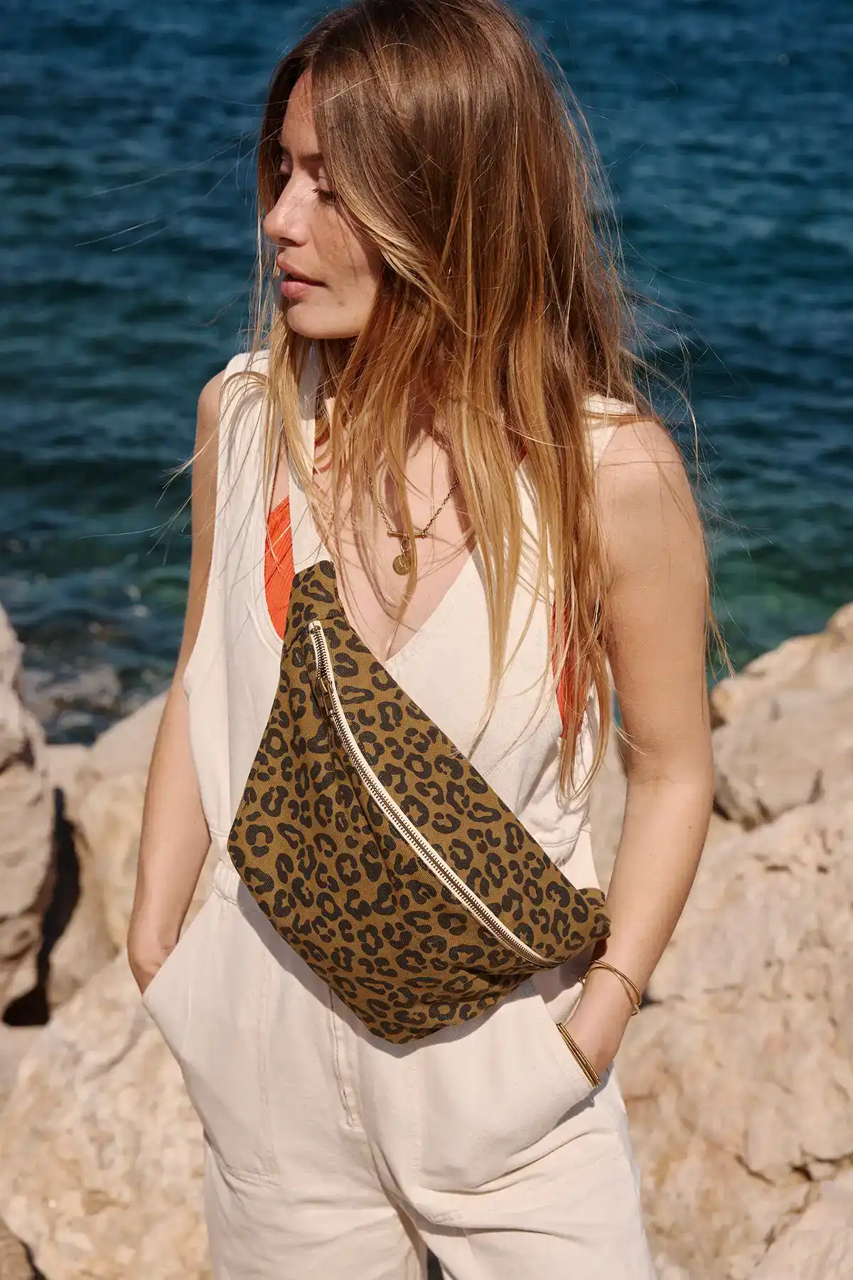 Sac Banane Graou Olive Rose in April