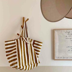 Sac Cabas Elisa Rayures Caramel Rose in April