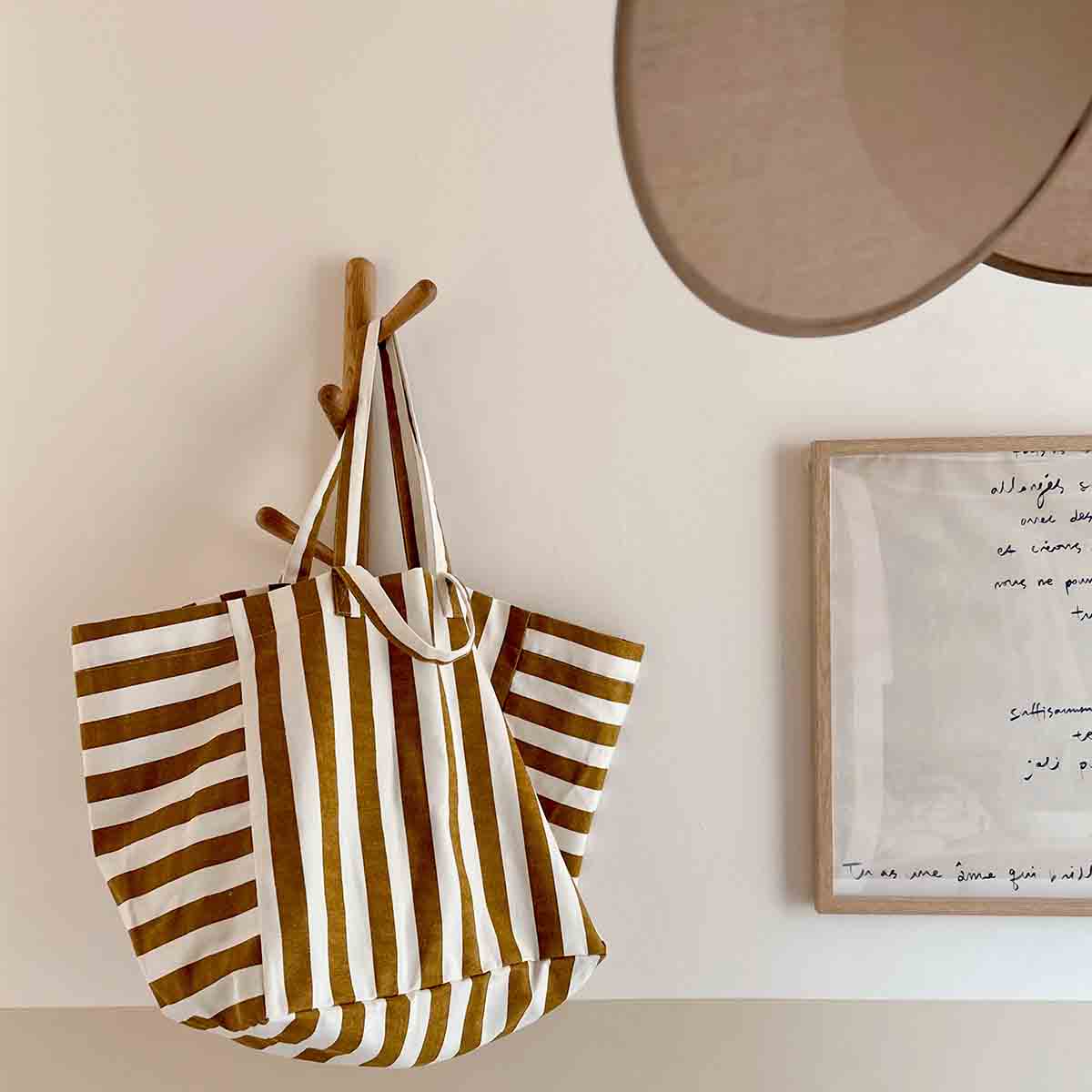 Sac Cabas Elisa Rayures Caramel Rose in April