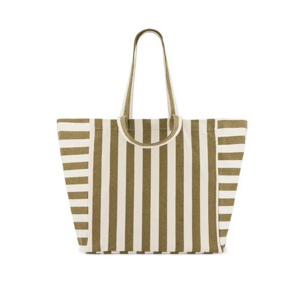 Sac Cabas Elisa Rayures Olive Greige Rose in April b