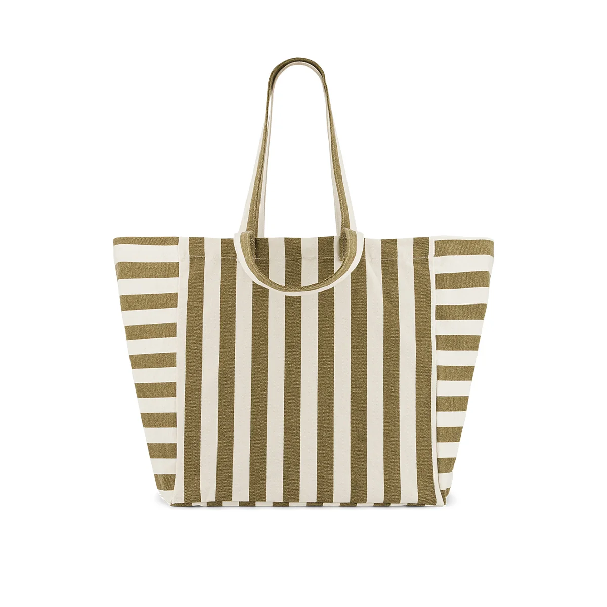 Sac Cabas Elisa Rayures Olive Greige Rose in April b
