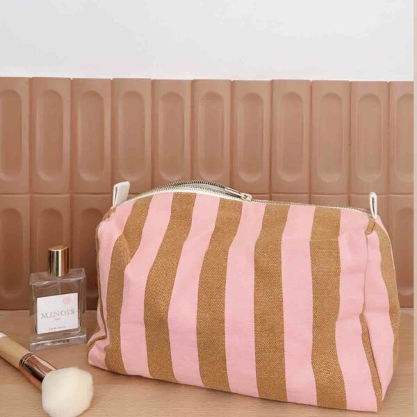 Trousse à toilette Vic Rayures Strawberry Caramel Rose in April