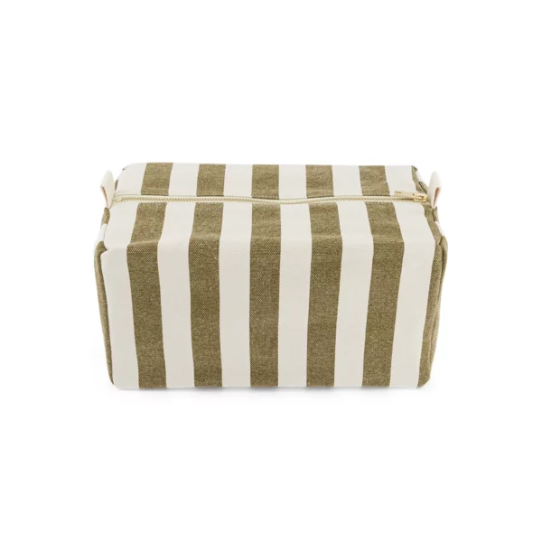 Trousse de toilette Vic Rayures Olive Greige Rose in April b
