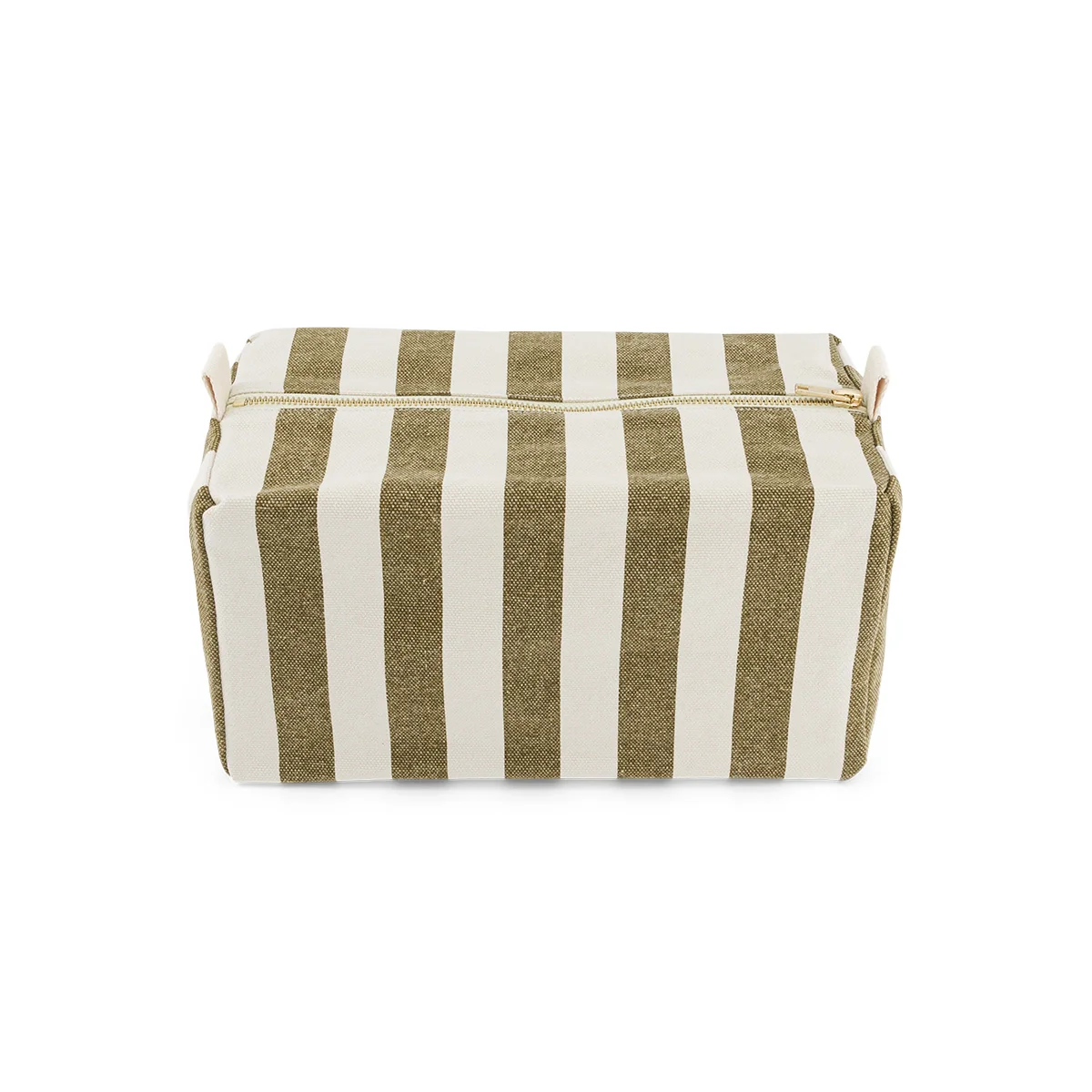 Trousse de toilette Vic Rayures Olive Greige Rose in April b