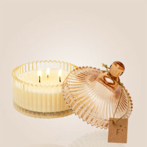 Bougie Bonbonnière ambrée 190g Cachemire Tonka Fariboles