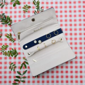 Pochette à bijoux Catherine Bleu Marine Maison Scarlett