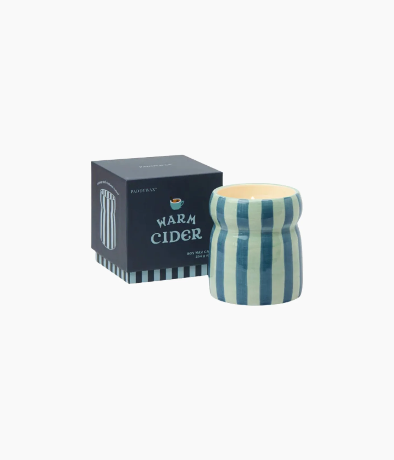 Bougie Cabana Rayures Bleu Marine Cidre chaud Paddywax b
