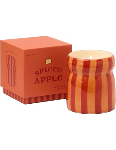 Bougie Cabana Rayures Rouge Corail Pomme épicée Paddywax