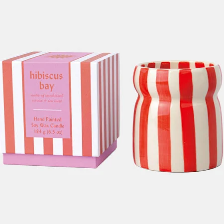 Bougie Cabana Rayures Rouge Hibiscus Paddywax c