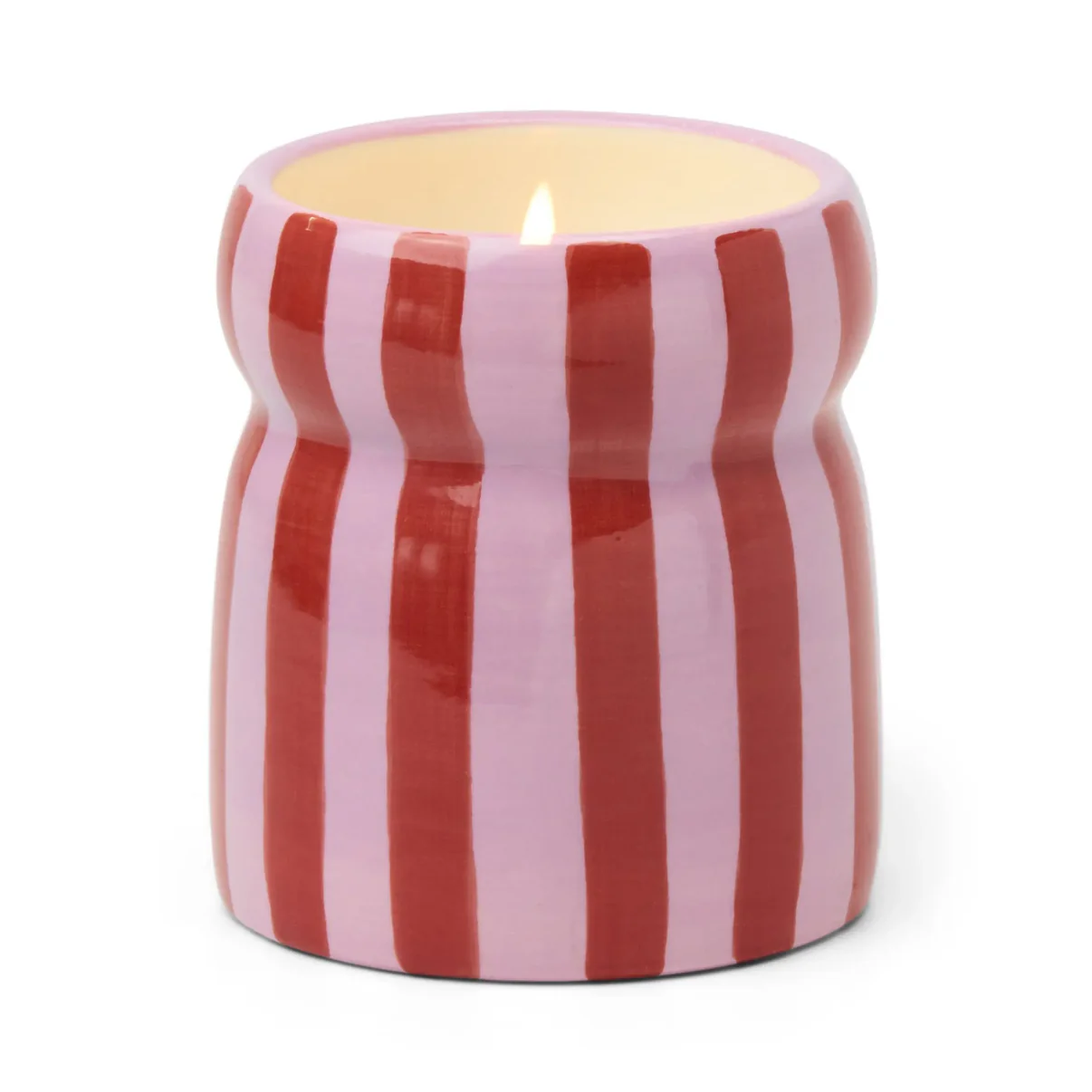Bougie Cabana Rayures Rouge Rose menthe poivrée rose Paddywax