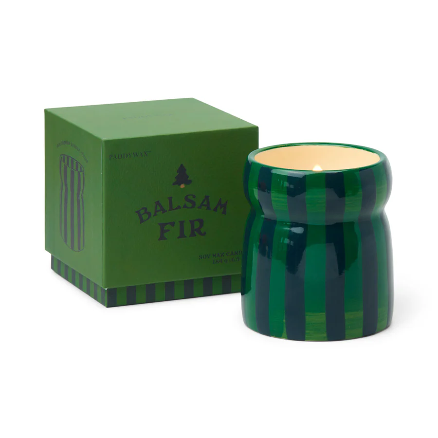Bougie Cabana Rayures Vert Marine Sapin Paddywax
