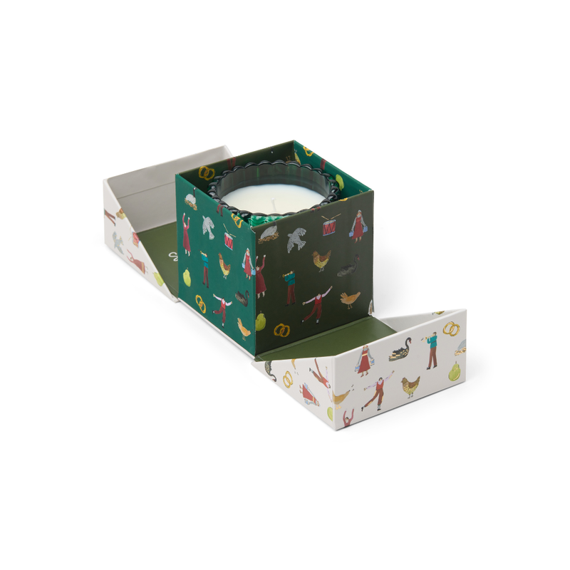 Bougie de Noël en verre nervuré Vert Sapin baumier Paddywax b