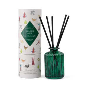 Diffuseur en verre nervuré de Noël Vert Baume et sapin Paddywax