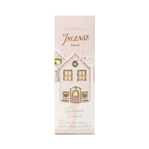 Porte encens Maison Blanche Tabac en bois de teck Paddywax c