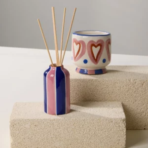 Diffuseur céramique Coeurs Vanille en bois de rose Paddywax