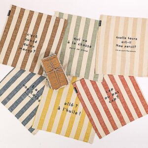 Lot de 6 serviettes C'est quand qu'on mange Sophie Janière