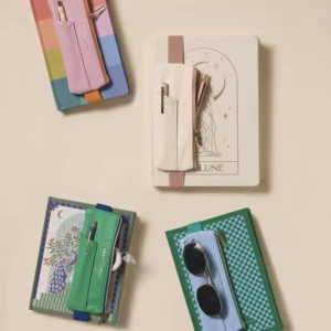 Pochette à stylo en cuir vegan Bleu vert Designworks Ink