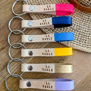 Porte clés en cuir coloré chic La Baule By Perri