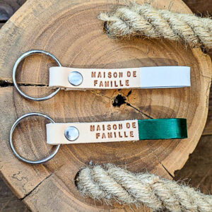 Porte clés en cuir coloré chic Maison de Famille By Perri