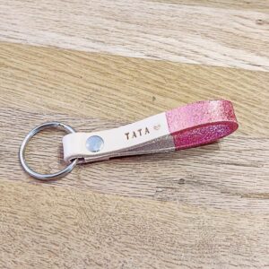 Porte clés en cuir coloré chic Tata By Perri
