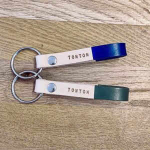 Porte clés en cuir coloré chic Tonton By Perri