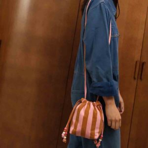 Sac Billie Rayure strawberry caramel Rose in April