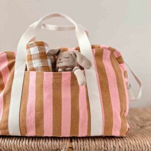 Sac WE ou à Langer Raphael rayure Strawberry Caramel Rose in April